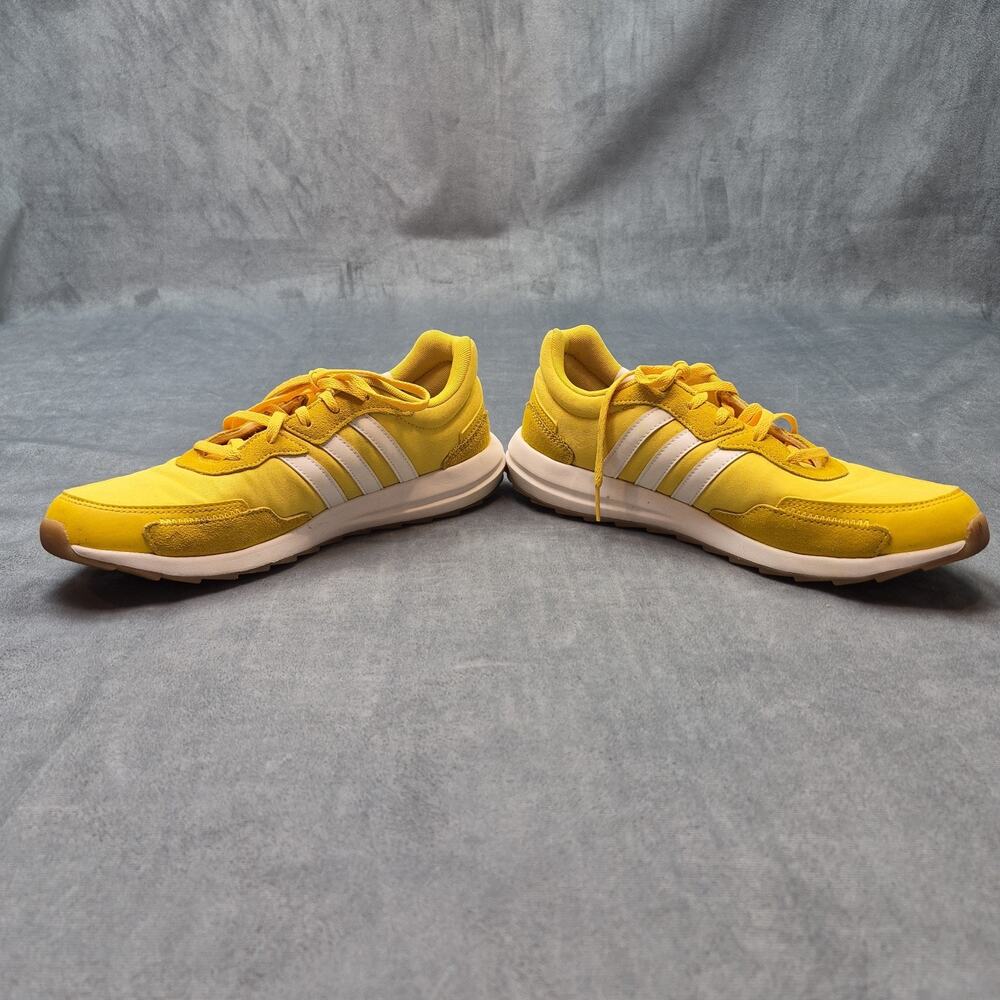 Adidas Sneakers Yellow Neo Striped Lace Up Casual Retro Shoes EG4213 Womens 10 - Picture 7 of 9